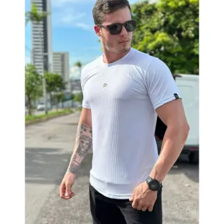 Moda Gringa: Camiseta Masculina Longline Canelada - Basica Americana