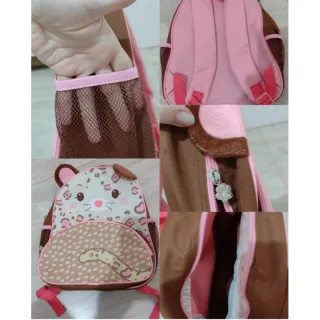 Pequena mochila infantil para passeio ou creche, pet menino menina - Zebra