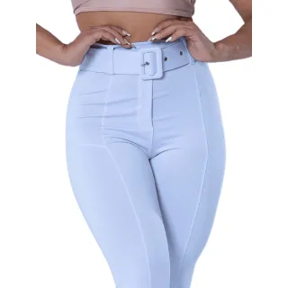 Legging Feminina Cintura Alta Com Cinto - Modela Barriga e Empina Bumbum - Branco