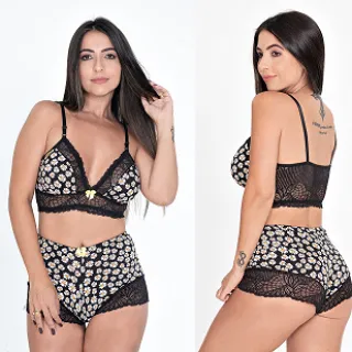 Conjunto Lingerie Baby Dool Short Doll Pijama REF-2481 - Kit C/5