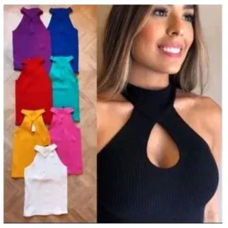 Blusa Feminina Gola Alta com Decote Gota - Promoção! - Vermelho