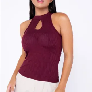 Blusa Feminina Gola Alta com Decote Gota - Promoção! - Vermelho