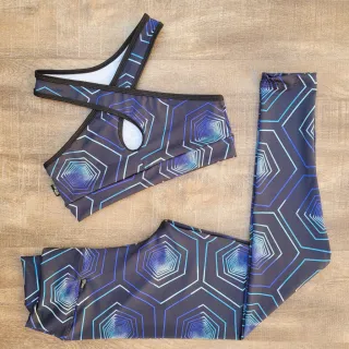 Conjunto Fitness Feminino Calça e Top - Kit com 2 Peças - Estampa variada