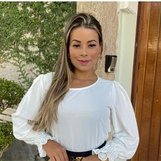 Moda Evangélica Blusa Feminina Social Elegante com Mangas Duna - Nude