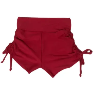 Roupa Fitness Feminina Suplex Curto com Laço Lateral - Vermelho Bordô