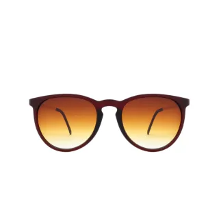 Unissex Vintage Retro Oval Redondo Óculos De Sol Masculino/Feminino Proteção UV400 - Marrom