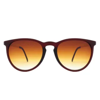 Unissex Vintage Retro Oval Redondo Óculos De Sol Masculino/Feminino Proteção UV400 - Marrom