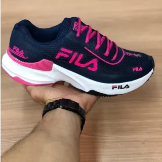 Envio Imediato - Tênis Feminino Recovery Ideal Para Academia Caminhada - Marinho/Pink