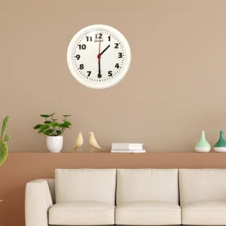Relógio Analógico Redondo de Parede 23x23 cm - Marrom Escuro Borda/Branca