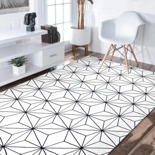 Tapete Premium Antiderrapante Jacquard Geométrico - Atacado Revenda - M1
