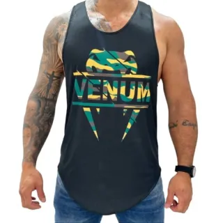 Promoção: Camiseta Regata Long Line Estampada - Lançamento - Preto