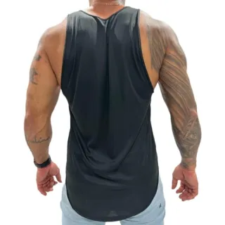 Promoção: Camiseta Regata Long Line Estampada - Lançamento - Preto