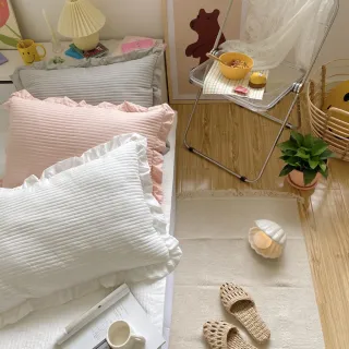 Travesseiro Avulso Matelado com Babado em Algodão - Varias Cores - Branco