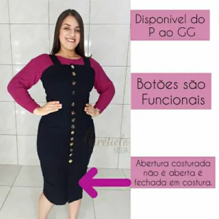 Salopete/Jardineira Preta P M G GG - P