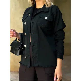 Moda feminina: Jaqueta jeans lisa, novo casaco blusa - Branco Max 032