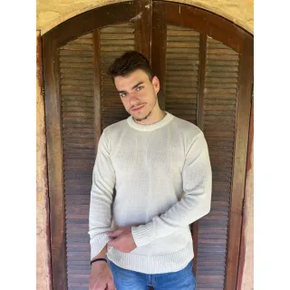 Suéter Masculino de Frio com Gola Redonda - Azul