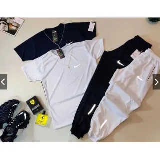 Conjunto Completo Camiseta Dri Fit e Calça Chimpa Refletiva - KIT CINZA