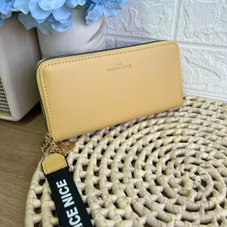 Deluxe Forever Coleção - Carteira Feminina com 2 Zíper - caqui B05