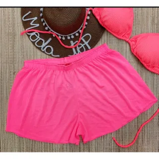 Plus Size Shorts de Praia Saida - Descontos Online Raryel - Branco