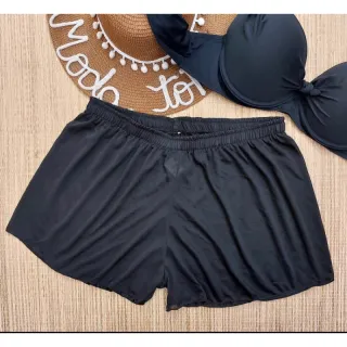 Plus Size Shorts de Praia Saida - Descontos Online Raryel - Branco
