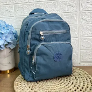 Média Viagem Simples Sólida Cor Leve Feminina Escolar Pano Nylon Moda Casual Mochila - ROSA5107