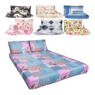 Lençol de Cama Casal Estampado com Elástico - Jogo de 3 Peças - Único
