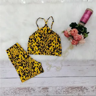 Roupas Femininas para Academia: Conjunto Fitness Legging e Top Suplex Animal Print - CONJ DAY 43