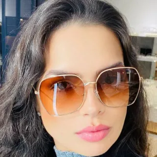 Prot Uv400 Óculos De Sol Feminino Gradiente Degradê - Azul