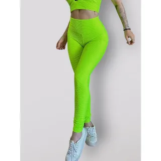 Moda feminina: Calça Legging Fitness em tecido bolha 3D, textura moderna para academia - Vermelho