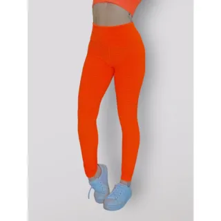 Moda feminina: Calça Legging Fitness em tecido bolha 3D, textura moderna para academia - Vermelho