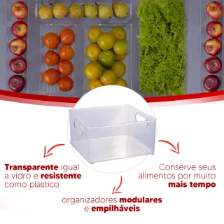 Guarda e Conserva Multiuso Plasutil para Geladeira, Dispensa e Cozinha - Porta ovos 10 x 30