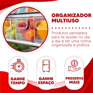Guarda e Conserva Multiuso Plasutil para Geladeira, Dispensa e Cozinha - Porta ovos 10 x 30