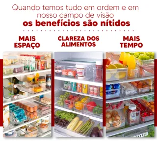 Guarda e Conserva Multiuso Plasutil para Geladeira, Dispensa e Cozinha - Porta ovos 10 x 30