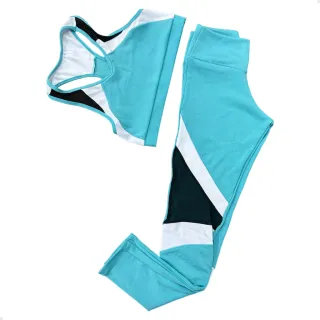 Top sem bojo e legging para academia - Conjunto c95 - Azul