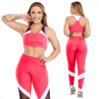 Top sem bojo e legging para academia - Conjunto c95