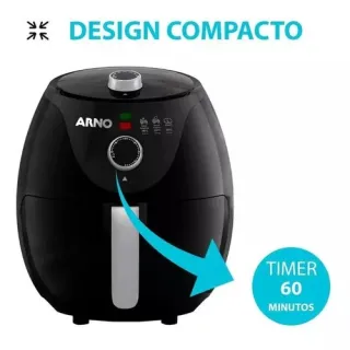 Fritadeira Arno Easy Fry Preta 3.3L Air Fryer 127V - Vermelha