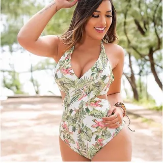 Engana mamãe transpassado maiô - Raryel - Verde /vermelho