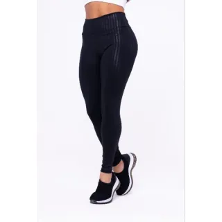 Calça Modeladora Wolfox Cintura Alta Feminina Cirrê Brilho Molhado Acadêmia Fitness - Pink