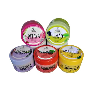 Corpo Dourado Esfoliante Facial e Corporal Fruktais - Morango pote 300g