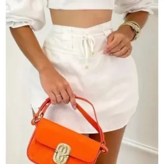 Compre agora a Saia Short Feminina Curta com detalhe de laço e fechamento em cadarço na loja online Raryel - Pink