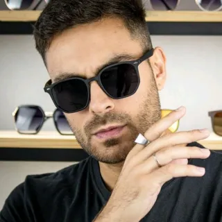 517 Óculos de Sol Masculino Quadrado com Proteção UV400 em Acetato - Polarizado e madeira d7