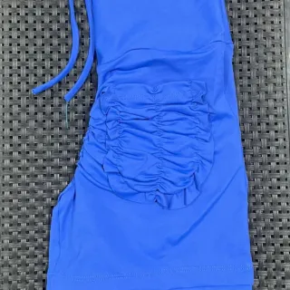Short fitness feminino com bolso atrás e tecnologia EMPINA bumbum - Azul Royal