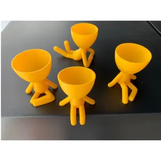 Cactus Suculentas Kit Show - 4 Vasos de Decoração 6cm (Robert Plant) - Branco