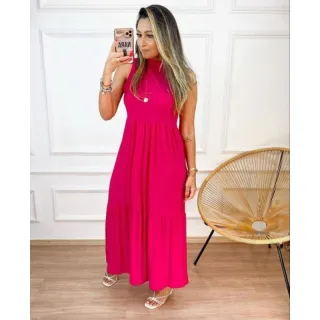 Elegante Vestido Cavado Casual Midi 442 - Rosa