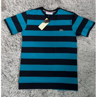 Camiseta Listrada Basica Peruana 40.1 - Vermelho-Cinza