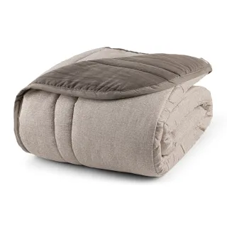 Edredom Dupla Face Queen Casal 01 Peça Toque Macio Micropercal 200 Fios - AZUL GRID