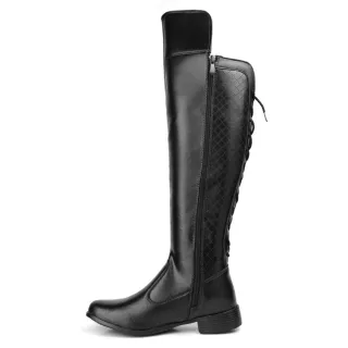Bota Feminina Regulagem Over The Knee Dona Beja Cano Longo - Marrom