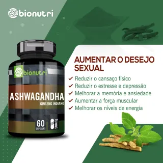 Bionutri Kit Maca Peruana Negra + Tribullus + Ashwaganda Ginseng Indiano - Único