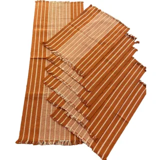 Jogo de Mesa Americano de Tear com 7 peças: Decoração Chic e Imperdível - Preto faixa