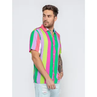 Promoção: Camisas Estampadas Listradas Unisex de Alta Qualidade - P